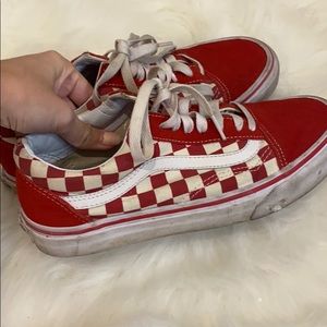 Vans red checker shoes